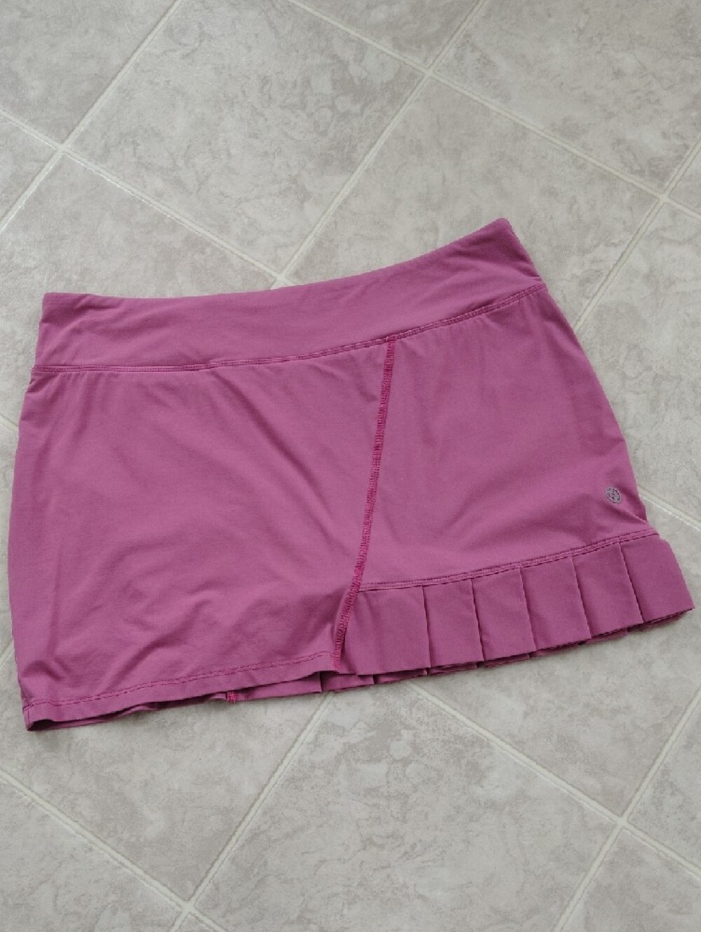 LIJA Mauve Pink Pleated Hem Tennis Skort